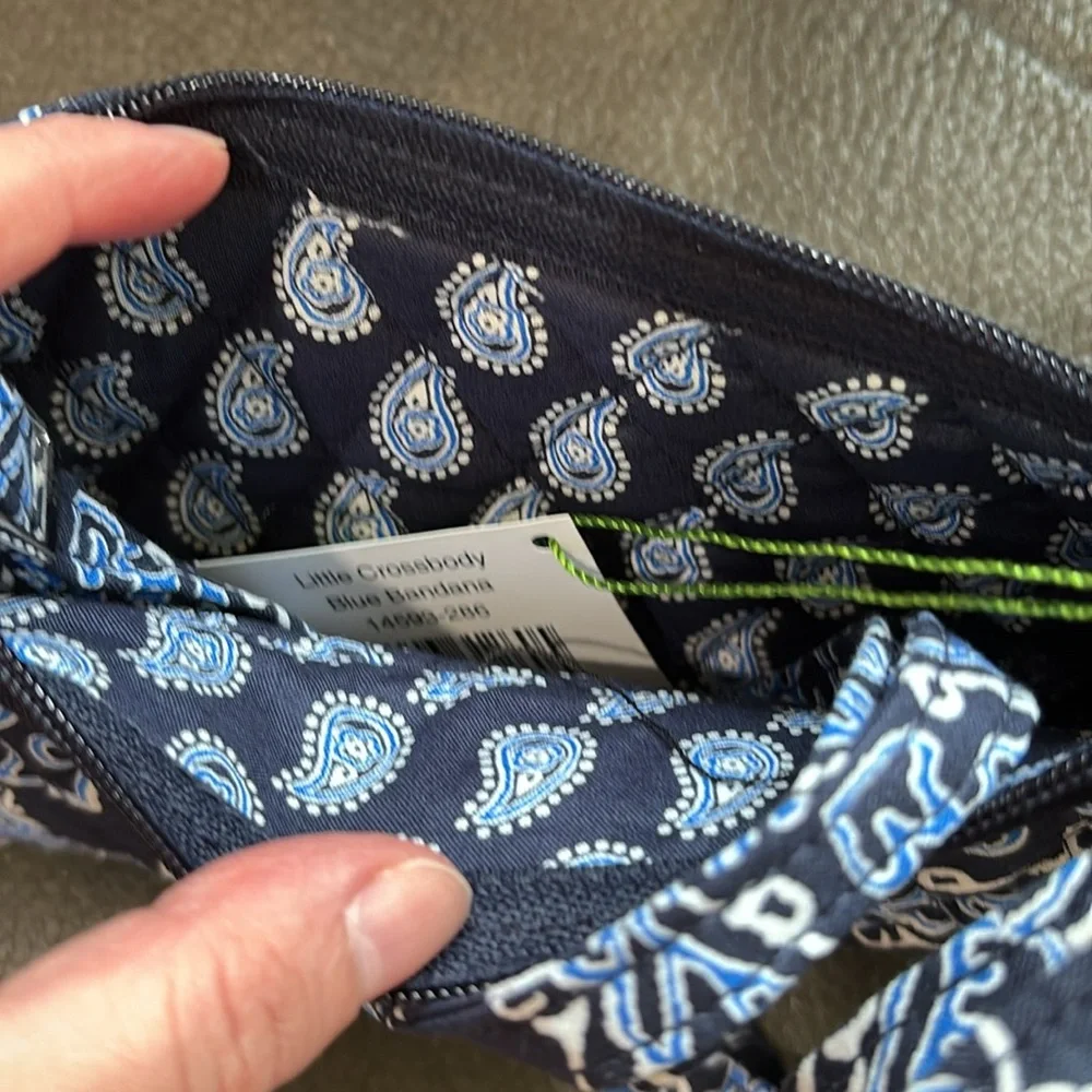 Vera Bradley little crossbody in blue bandana print